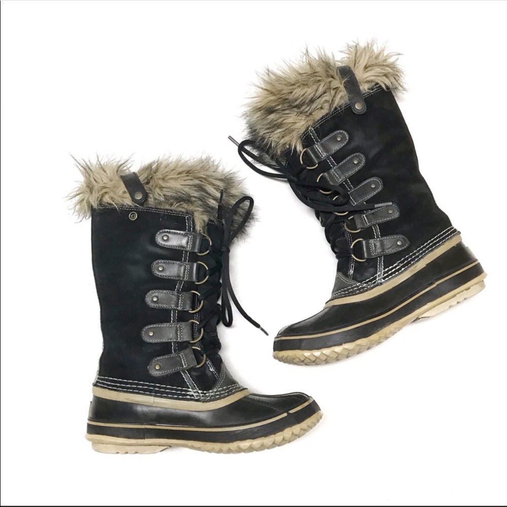 Sorel Black Winter & Rain Boots with Fur Trim - Picture 6 of 8